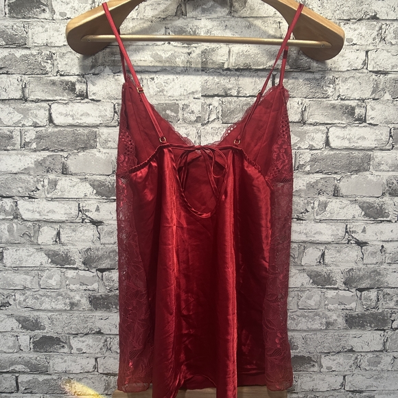 EUC Women's Scarlet Lace Chemise Pajama Set Size XXL - Picture 9 of 16